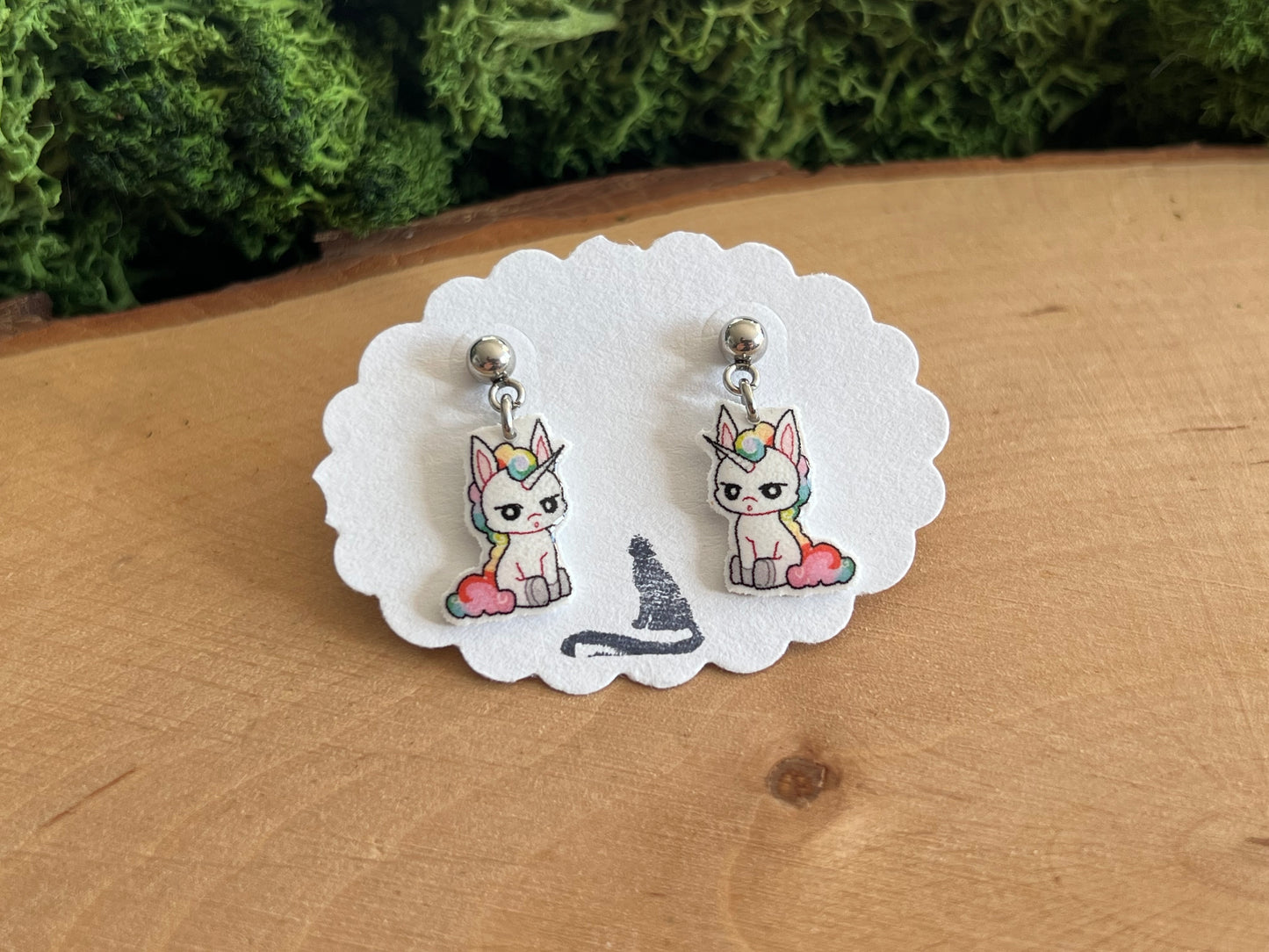 Einhorn Ohrstecker hängend