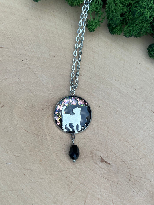 Katzen Halskette Silber