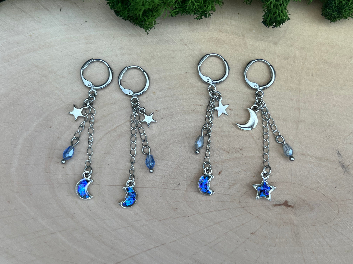 Mond Ohrringe Silber