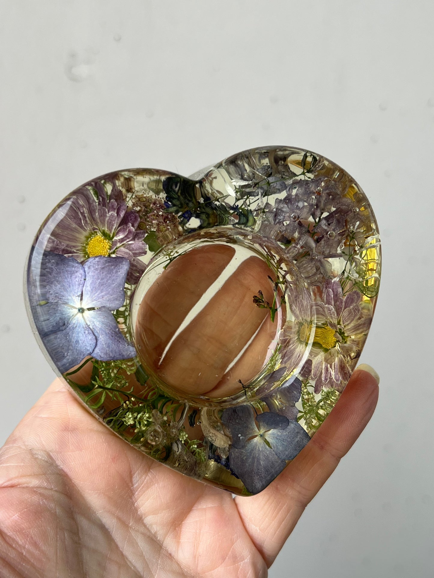 Teelicht Herz mit Blumen