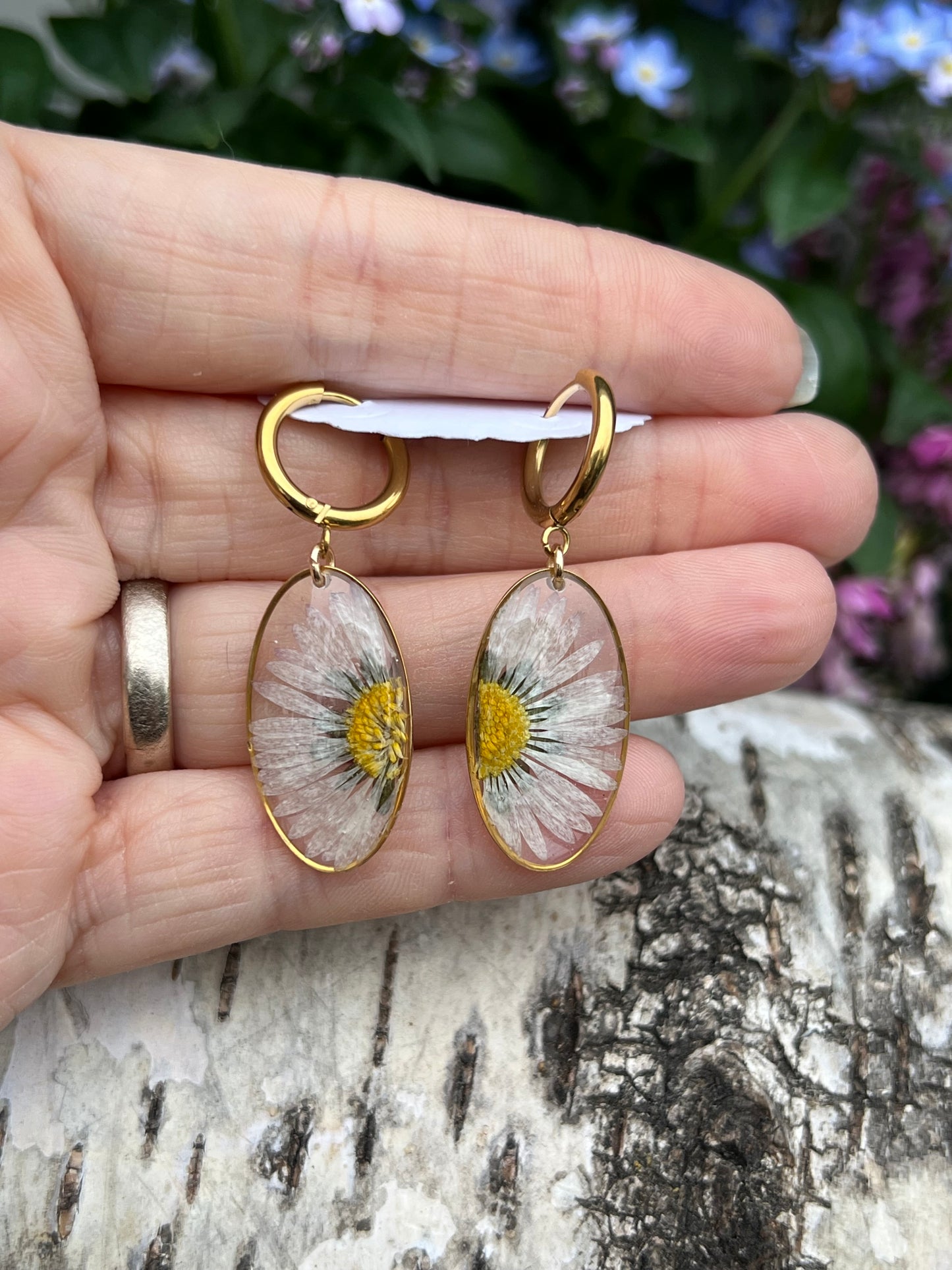 Gänseblümchen Ohrringe Gold